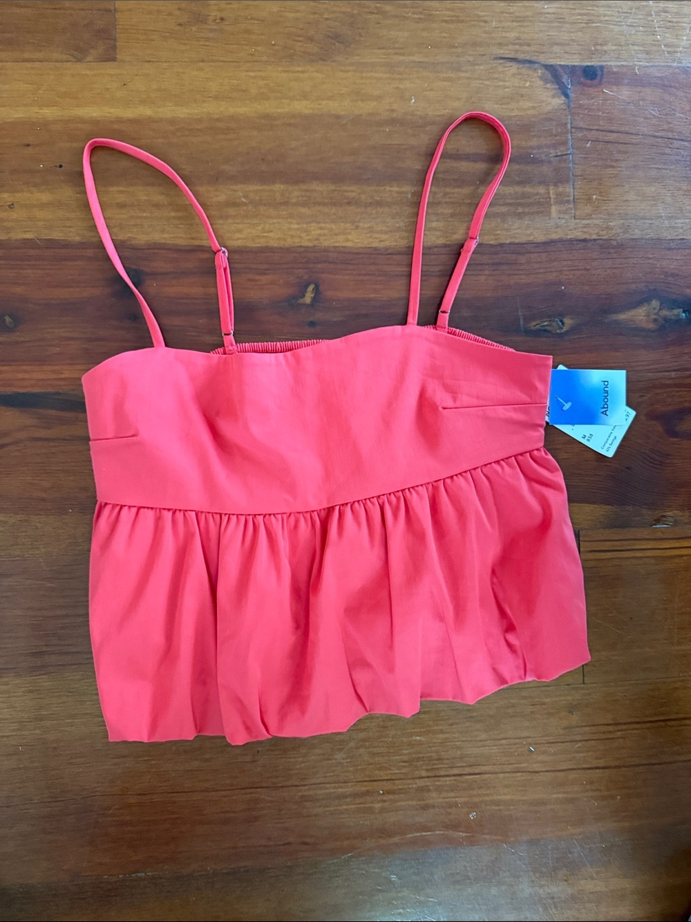 Abound Women's Red Ruffle Tank Top with Adjustable Straps